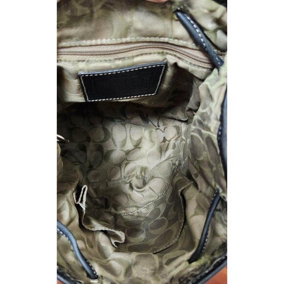 Vintage Coach Leather Drawstring Backpack Black Full Grain Leather - Picture 13 of 15